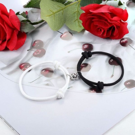 Couple Magnetic Bracelet Set Mutual Attraction Rope Braided Charm Pendants Bracelet Couple Gift Jewelry Set For Women Men Couple Magnetic Bracelet Set Mutual Attraction Rope Braided Charm Pendants Bracelet Couple Gift Jewelry Set For Women Men